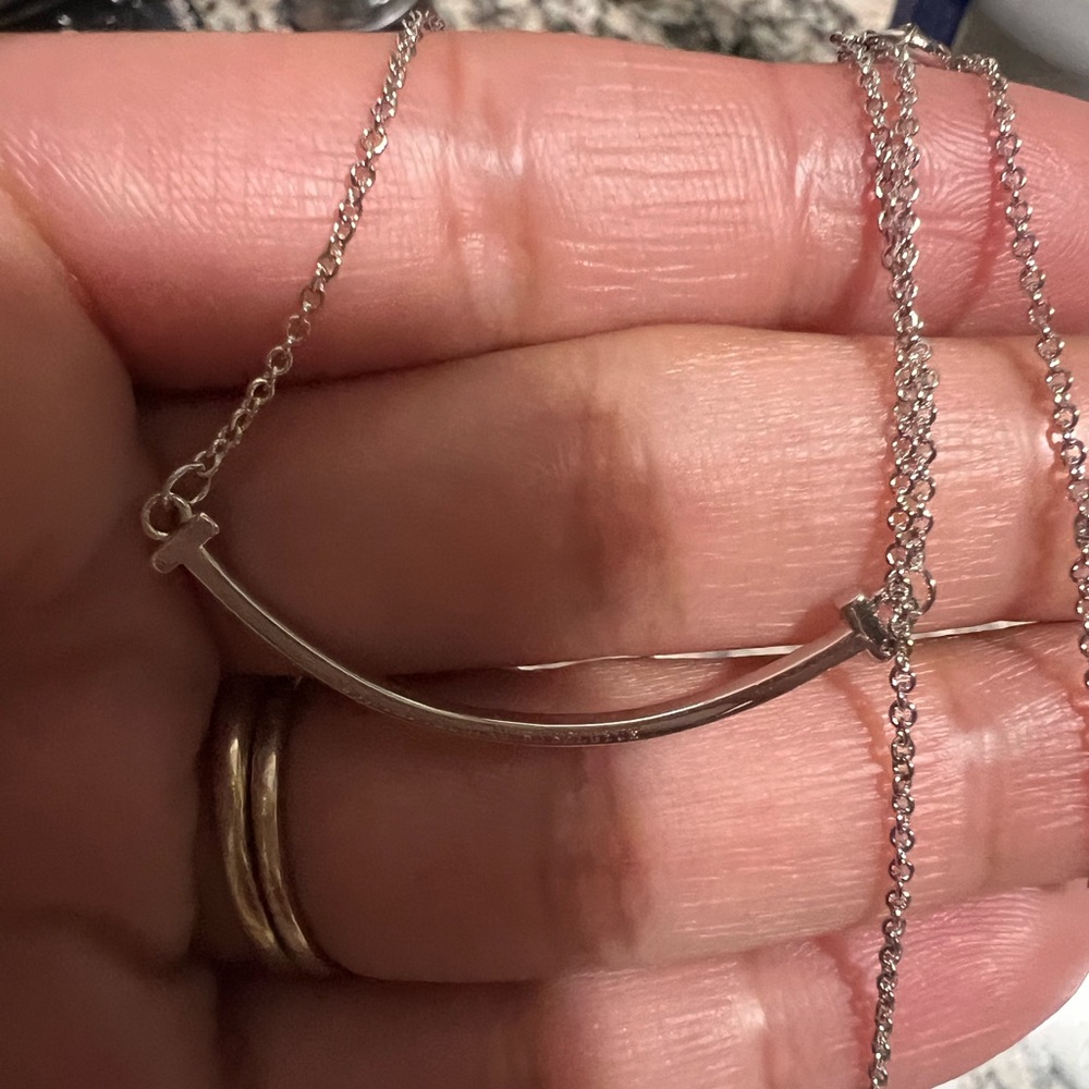 Minimal Curved Bar Necklace in Silver